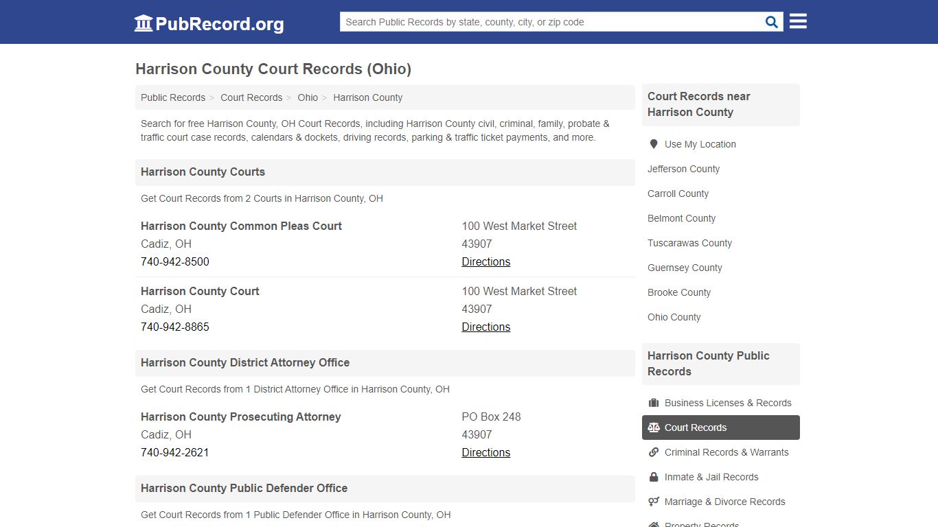 Free Harrison County Court Records (Ohio Court Records)