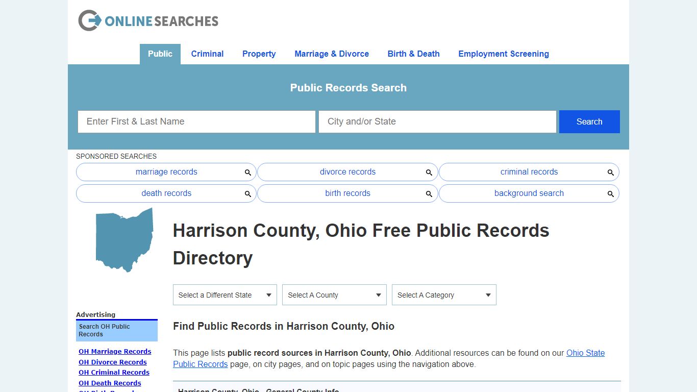 Harrison County, Ohio Public Records Directory